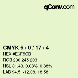 Color code: CMYK 6 / 0 / 17 / 4 | qconv.com