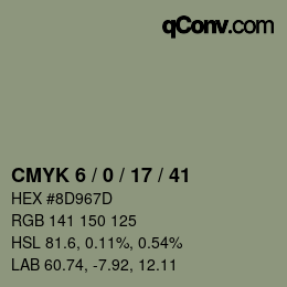 颜色代码: CMYK 6 / 0 / 17 / 41 | qconv.com