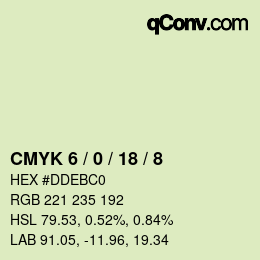 Color code: CMYK 6 / 0 / 18 / 8 | qconv.com