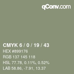 Color code: CMYK 6 / 0 / 19 / 43 | qconv.com