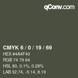 Color code: CMYK 6 / 0 / 19 / 69 | qconv.com