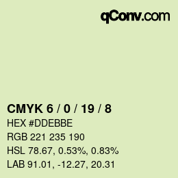 カラーコード: CMYK 6 / 0 / 19 / 8 | qconv.com