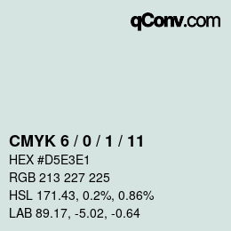 颜色代码: CMYK 6 / 0 / 1 / 11 | qconv.com