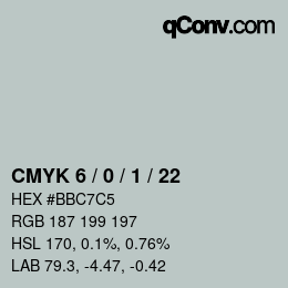 Color code: CMYK 6 / 0 / 1 / 22 | qconv.com