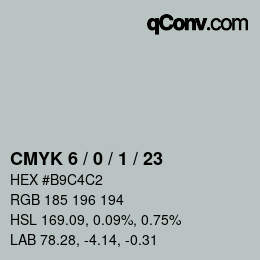 Color code: CMYK 6 / 0 / 1 / 23 | qconv.com