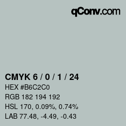 カラーコード: CMYK 6 / 0 / 1 / 24 | qconv.com
