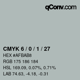 カラーコード: CMYK 6 / 0 / 1 / 27 | qconv.com