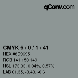 颜色代码: CMYK 6 / 0 / 1 / 41 | qconv.com