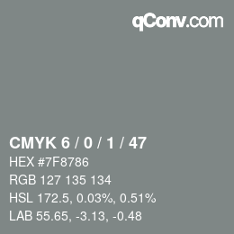 颜色代码: CMYK 6 / 0 / 1 / 47 | qconv.com