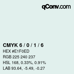 颜色代码: CMYK 6 / 0 / 1 / 6 | qconv.com