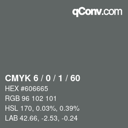 カラーコード: CMYK 6 / 0 / 1 / 60 | qconv.com