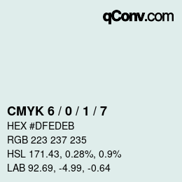 颜色代码: CMYK 6 / 0 / 1 / 7 | qconv.com