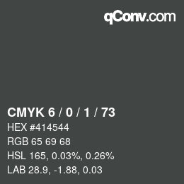 カラーコード: CMYK 6 / 0 / 1 / 73 | qconv.com