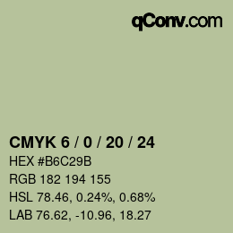 Farbcode: CMYK 6 / 0 / 20 / 24 | qconv.com