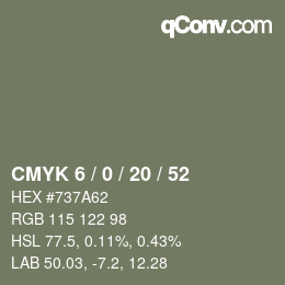颜色代码: CMYK 6 / 0 / 20 / 52 | qconv.com