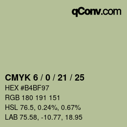 颜色代码: CMYK 6 / 0 / 21 / 25 | qconv.com