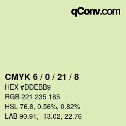 Farbcode: CMYK 6 / 0 / 21 / 8 | qconv.com