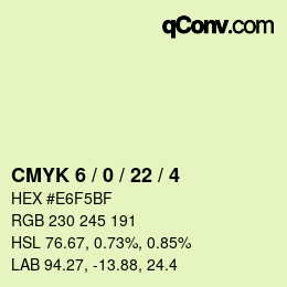 カラーコード: CMYK 6 / 0 / 22 / 4 | qconv.com