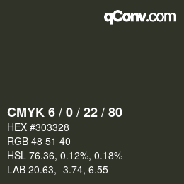 Color code: CMYK 6 / 0 / 22 / 80 | qconv.com