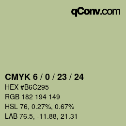 カラーコード: CMYK 6 / 0 / 23 / 24 | qconv.com