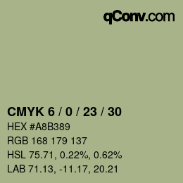 颜色代码: CMYK 6 / 0 / 23 / 30 | qconv.com