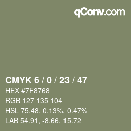 Color code: CMYK 6 / 0 / 23 / 47 | qconv.com