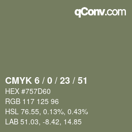 カラーコード: CMYK 6 / 0 / 23 / 51 | qconv.com