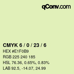 カラーコード: CMYK 6 / 0 / 23 / 6 | qconv.com