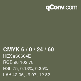 颜色代码: CMYK 6 / 0 / 24 / 60 | qconv.com