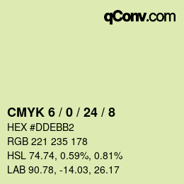 Color code: CMYK 6 / 0 / 24 / 8 | qconv.com