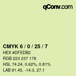 カラーコード: CMYK 6 / 0 / 25 / 7 | qconv.com