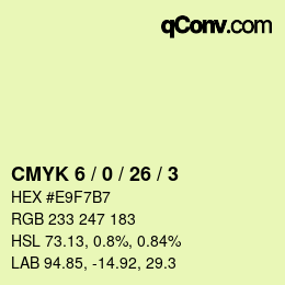 カラーコード: CMYK 6 / 0 / 26 / 3 | qconv.com
