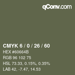 カラーコード: CMYK 6 / 0 / 26 / 60 | qconv.com