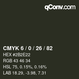 Color code: CMYK 6 / 0 / 26 / 82 | qconv.com