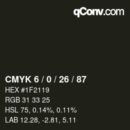 カラーコード: CMYK 6 / 0 / 26 / 87 | qconv.com