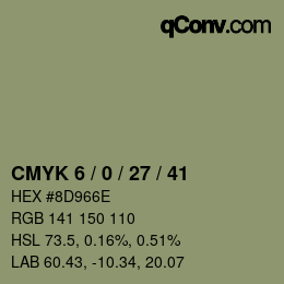 カラーコード: CMYK 6 / 0 / 27 / 41 | qconv.com