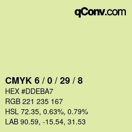 カラーコード: CMYK 6 / 0 / 29 / 8 | qconv.com