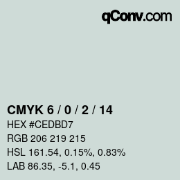 Color code: CMYK 6 / 0 / 2 / 14 | qconv.com