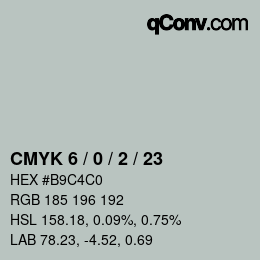 Color code: CMYK 6 / 0 / 2 / 23 | qconv.com