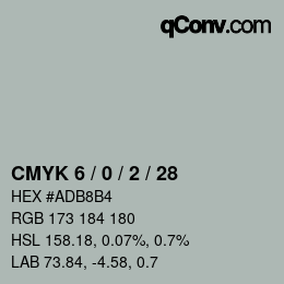 カラーコード: CMYK 6 / 0 / 2 / 28 | qconv.com