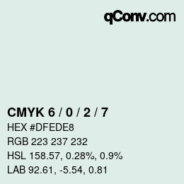 カラーコード: CMYK 6 / 0 / 2 / 7 | qconv.com