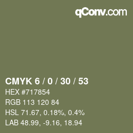 Color code: CMYK 6 / 0 / 30 / 53 | qconv.com