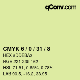 Color code: CMYK 6 / 0 / 31 / 8 | qconv.com