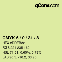 カラーコード: CMYK 6 / 0 / 31 / 8 | qconv.com