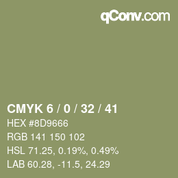 カラーコード: CMYK 6 / 0 / 32 / 41 | qconv.com
