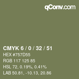 Color code: CMYK 6 / 0 / 32 / 51 | qconv.com