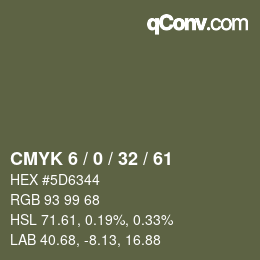 カラーコード: CMYK 6 / 0 / 32 / 61 | qconv.com