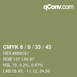 Código de color: CMYK 6 / 0 / 33 / 43 | qconv.com