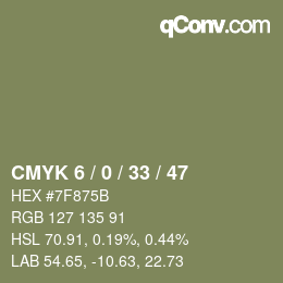 Código de color: CMYK 6 / 0 / 33 / 47 | qconv.com