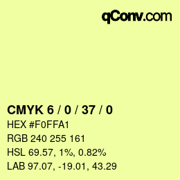 颜色代码: CMYK 6 / 0 / 37 / 0 | qconv.com